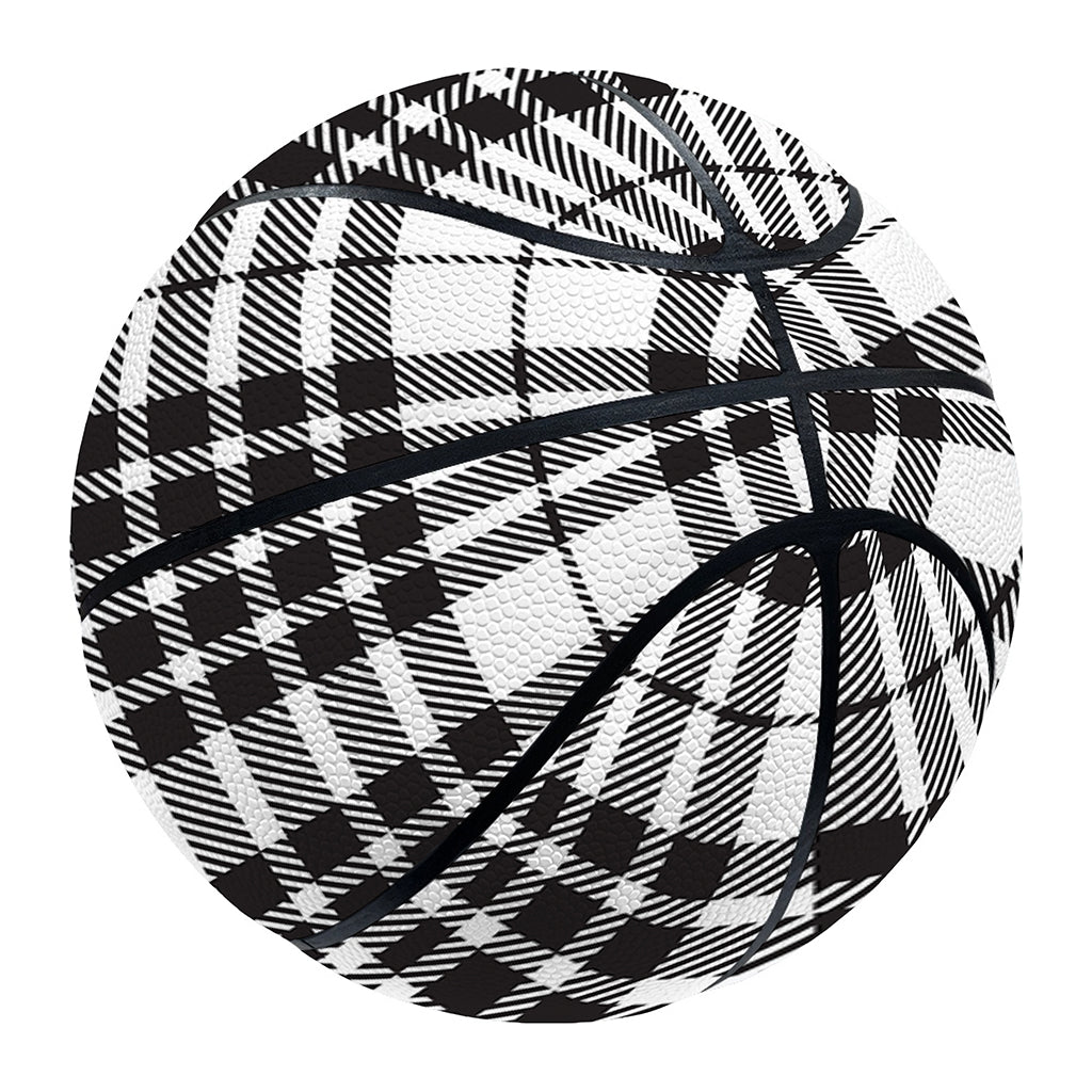 White And Black Border Tartan Print Basketball