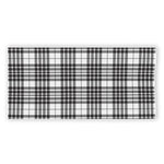 White And Black Border Tartan Print Beach Towel