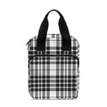 White And Black Border Tartan Print Bible Tote Bag