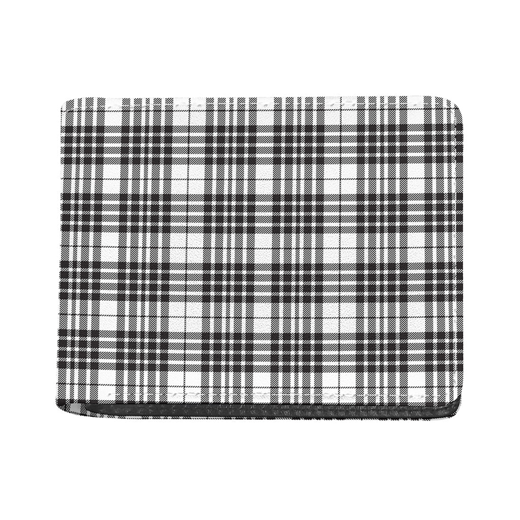 White And Black Border Tartan Print Bifold Wallet