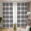 White And Black Border Tartan Print Blackout Pencil Pleat Curtains