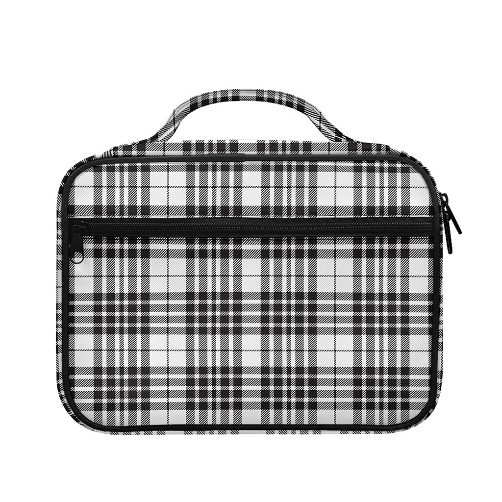 White And Black Border Tartan Print Briefcase Bible Bag