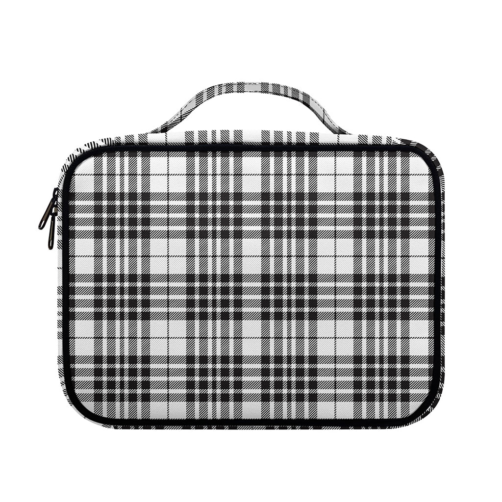 White And Black Border Tartan Print Briefcase Bible Bag