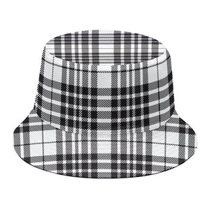 White And Black Border Tartan Print Bucket Hat