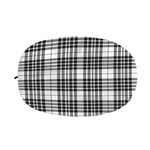 White And Black Border Tartan Print Car Side Mirror Covers