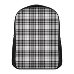 White And Black Border Tartan Print Casual Backpack