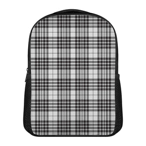 White And Black Border Tartan Print Casual Backpack