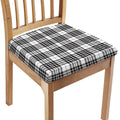 White And Black Border Tartan Print Chair Cushion Cover
