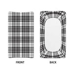 White And Black Border Tartan Print Changing Pad Cover