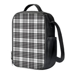 White And Black Border Tartan Print Crossbody Lunch Bag
