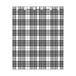 White And Black Border Tartan Print Curtain