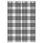 White And Black Border Tartan Print Curtain