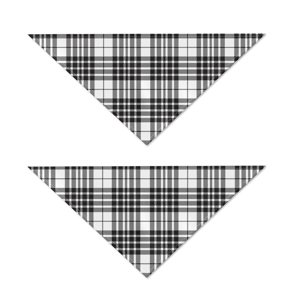 White And Black Border Tartan Print Dog Bandana