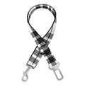 White And Black Border Tartan Print Dog Seat Belt
