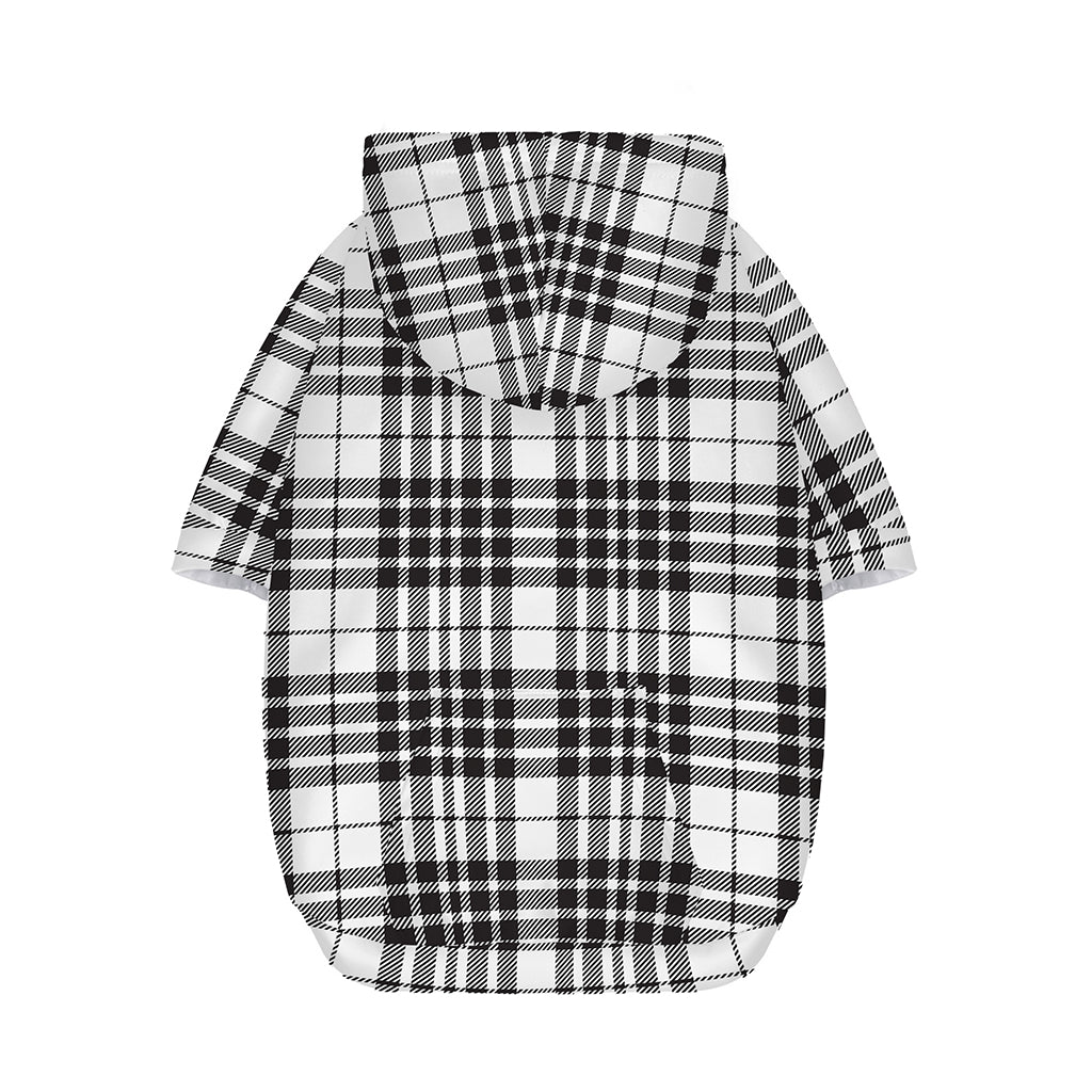 White And Black Border Tartan Print Dog Zip Up Hoodie