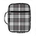 White And Black Border Tartan Print Front Pocket Bible Bag