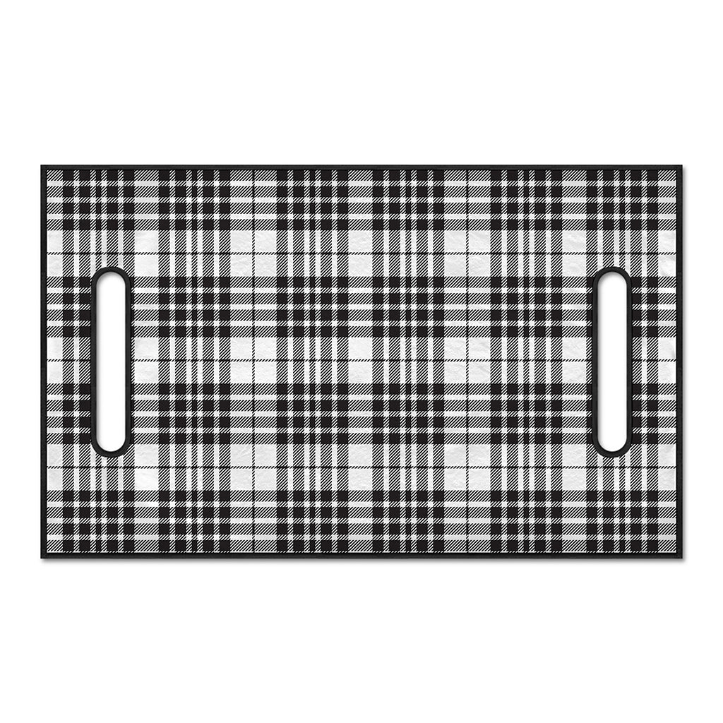 White And Black Border Tartan Print Golf Cart Seat Cover