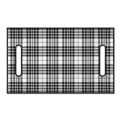 White And Black Border Tartan Print Golf Cart Seat Cover