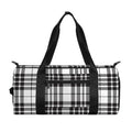 White And Black Border Tartan Print Gym Bag