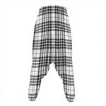 White And Black Border Tartan Print Hammer Pants