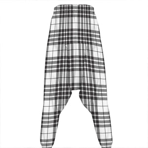 White And Black Border Tartan Print Hammer Pants