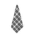 White And Black Border Tartan Print Hand Towel