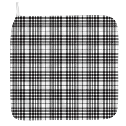 White And Black Border Tartan Print Hand Towel