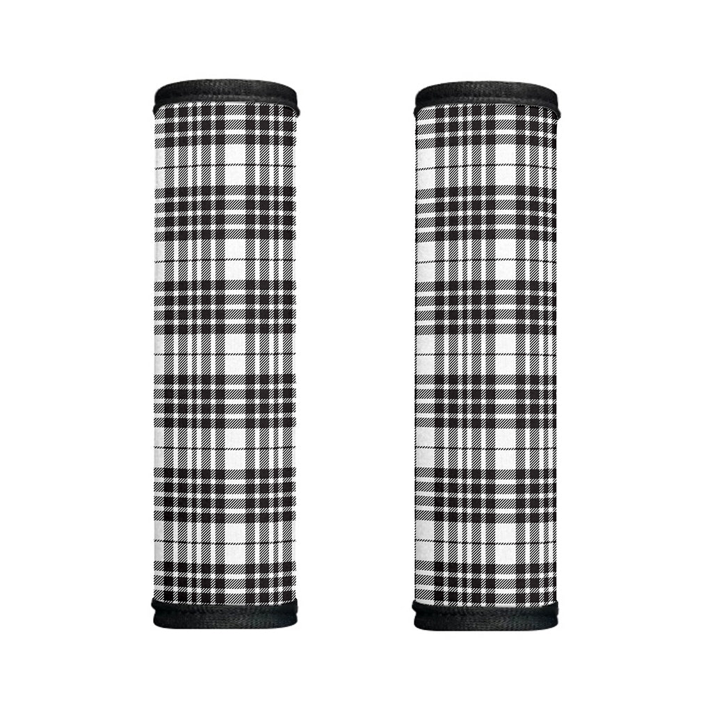 White And Black Border Tartan Print Handle Covers
