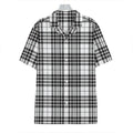 White And Black Border Tartan Print Hawaiian Shirt