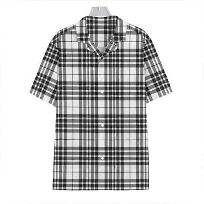 White And Black Border Tartan Print Hawaiian Shirt