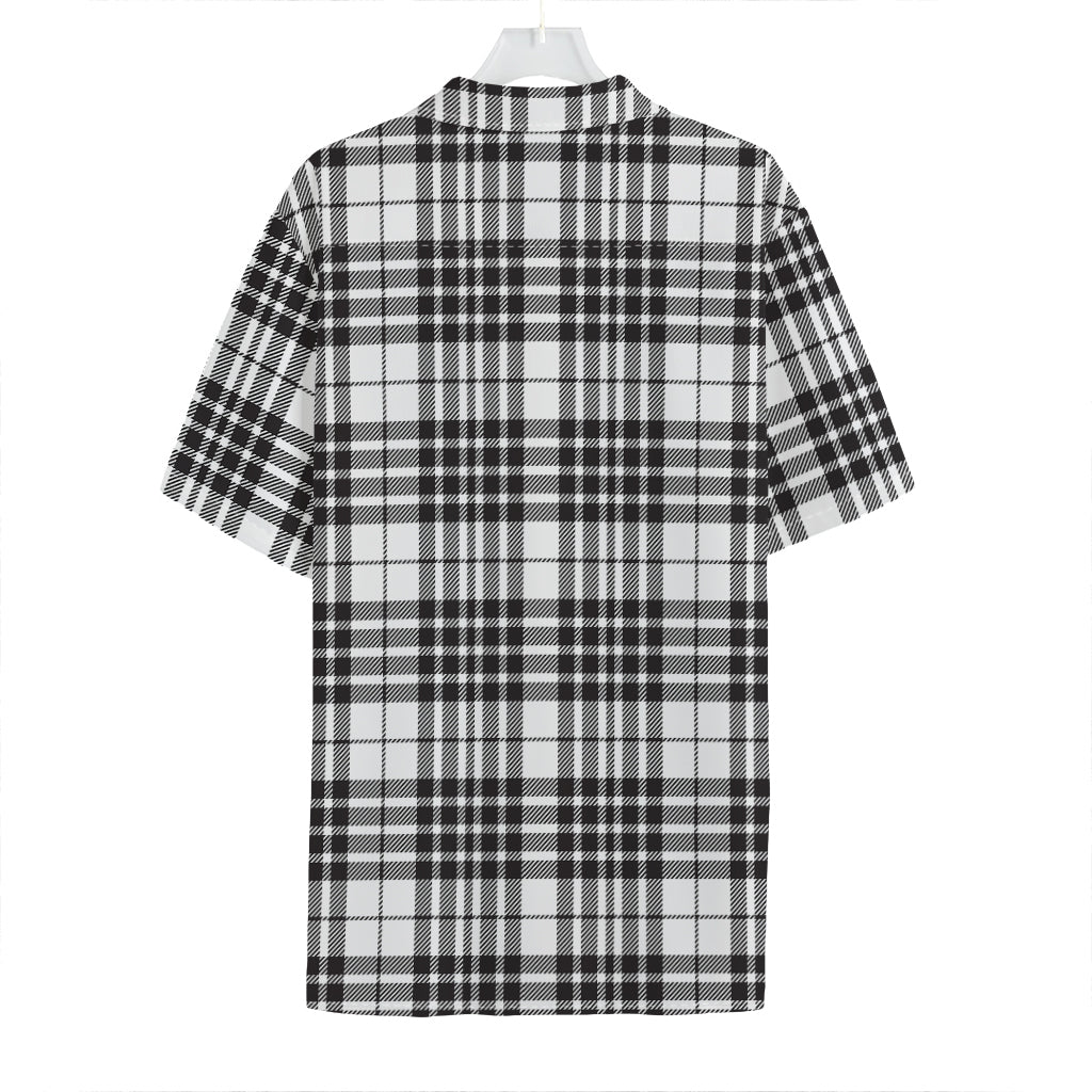 White And Black Border Tartan Print Hawaiian Shirt