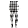 White And Black Border Tartan Print High-Waisted Pocket Leggings