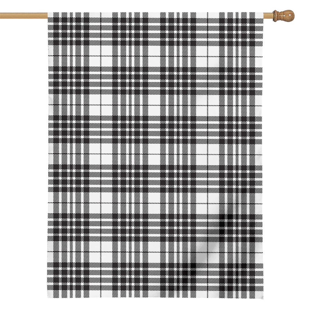 White And Black Border Tartan Print House Flag