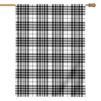 White And Black Border Tartan Print House Flag