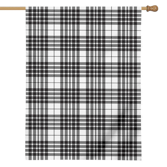 White And Black Border Tartan Print House Flag