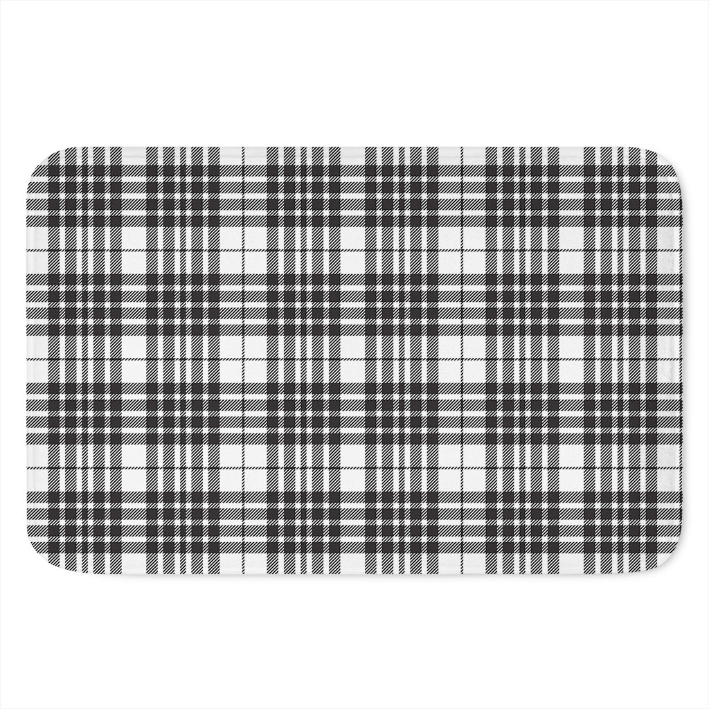 White And Black Border Tartan Print Indoor Door Mat