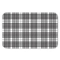 White And Black Border Tartan Print Indoor Door Mat