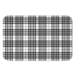 White And Black Border Tartan Print Indoor Door Mat