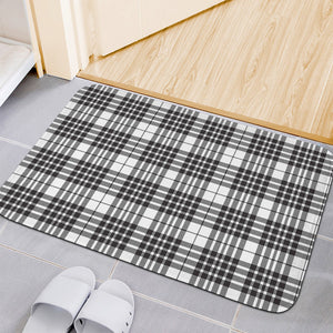 White And Black Border Tartan Print Indoor Door Mat