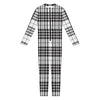 White And Black Border Tartan Print Jumpsuit