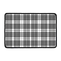 White And Black Border Tartan Print Kitchen Mat