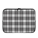 White And Black Border Tartan Print Laptop Sleeve