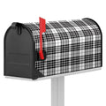 White And Black Border Tartan Print Mailbox Cover