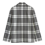 White And Black Border Tartan Print Men's Blazer