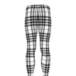 White And Black Border Tartan Print Men's leggings