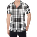 White And Black Border Tartan Print Men's Shirt