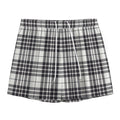 White And Black Border Tartan Print Mesh Shorts