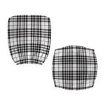 White And Black Border Tartan Print Office Chair Cover