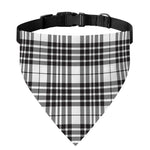 White And Black Border Tartan Print Over The Collar Dog Bandana