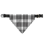 White And Black Border Tartan Print Over The Collar Dog Bandana